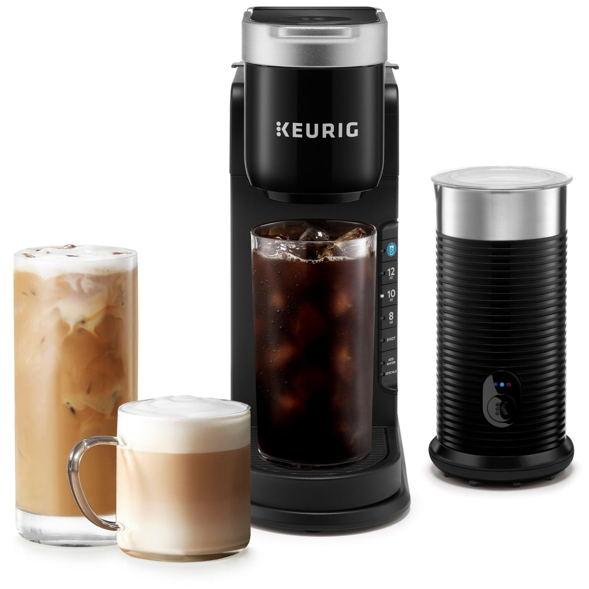 Keurig K-Café Barista Bar Single Serve Coffee Maker and Frother with 3 Brew Sizes Hot and Cold Coffee Capabilities 2oz Coffee Shot Button Black