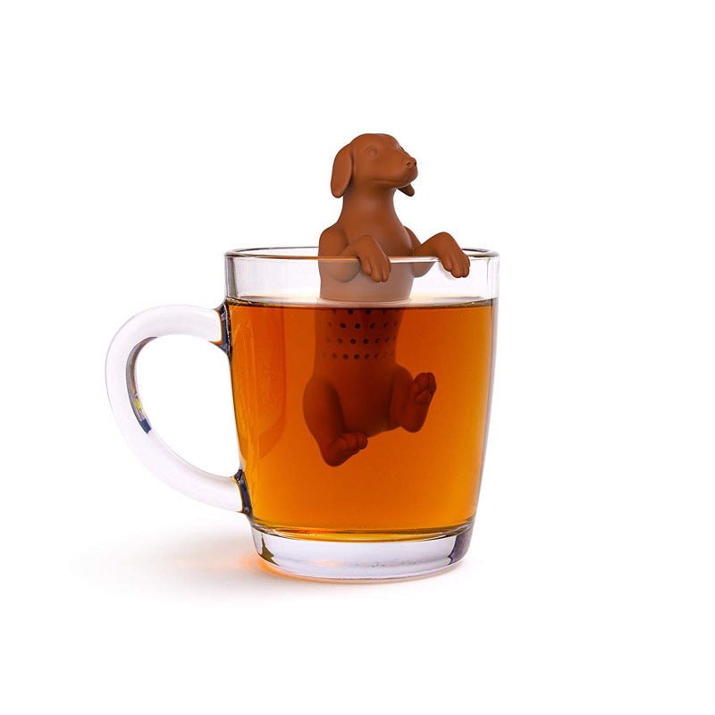Silicone Hot Dog Tea Infuser with Color Box Packaging